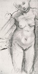 Knee Length Study of a Nude Woman